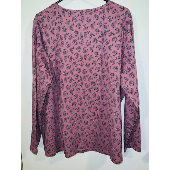 DIP Womens Long Sleeve Dark Rose Color Floral Pattern 3XL Shirt Top - Picture 2 of 2